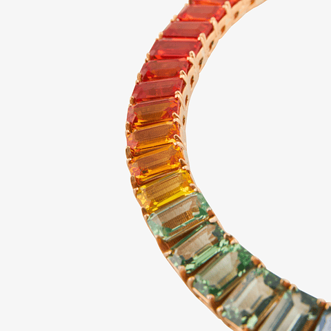 Collar Arcoiris De Zafiros