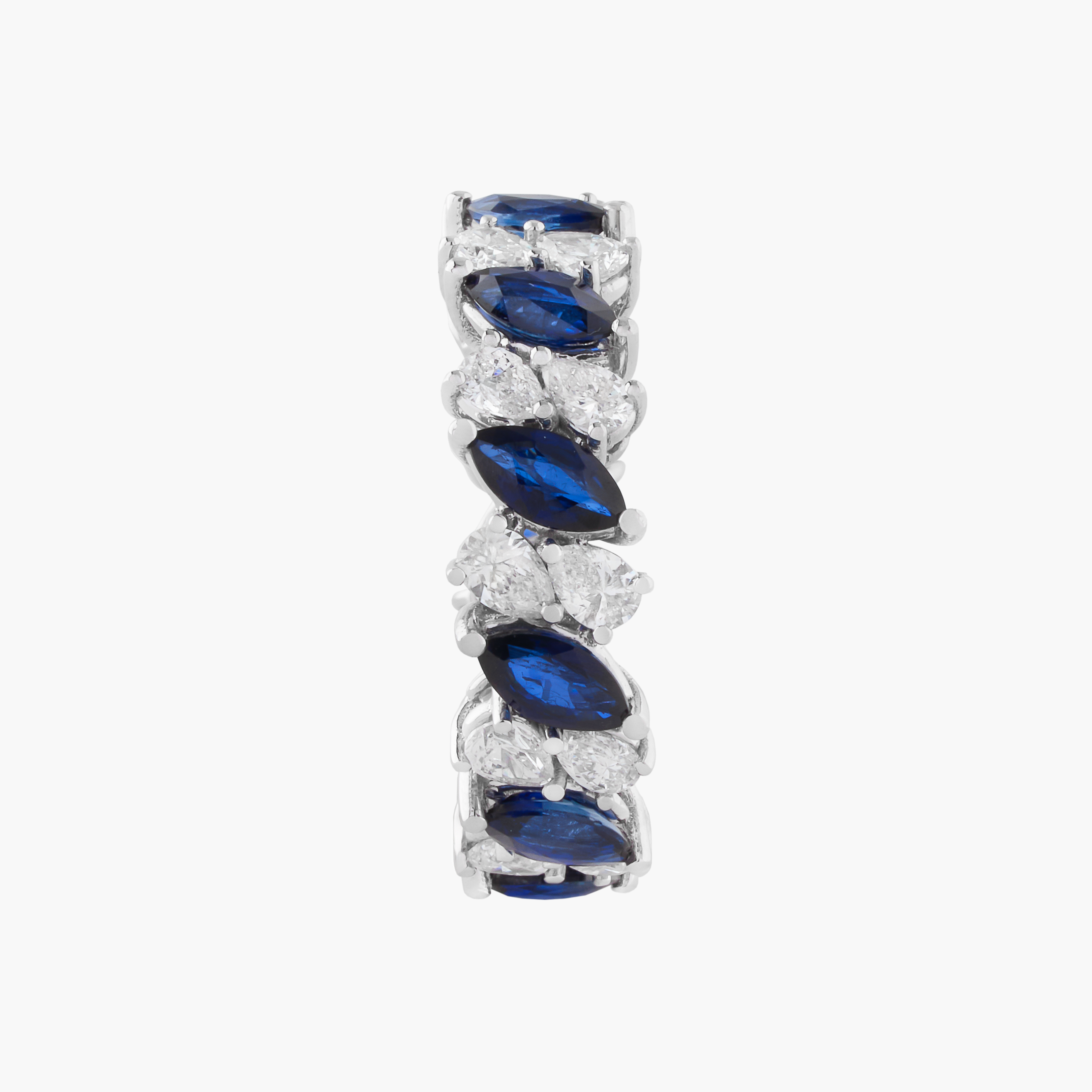 Anillo Eternidad En Diamantes Con Zafiros 3
