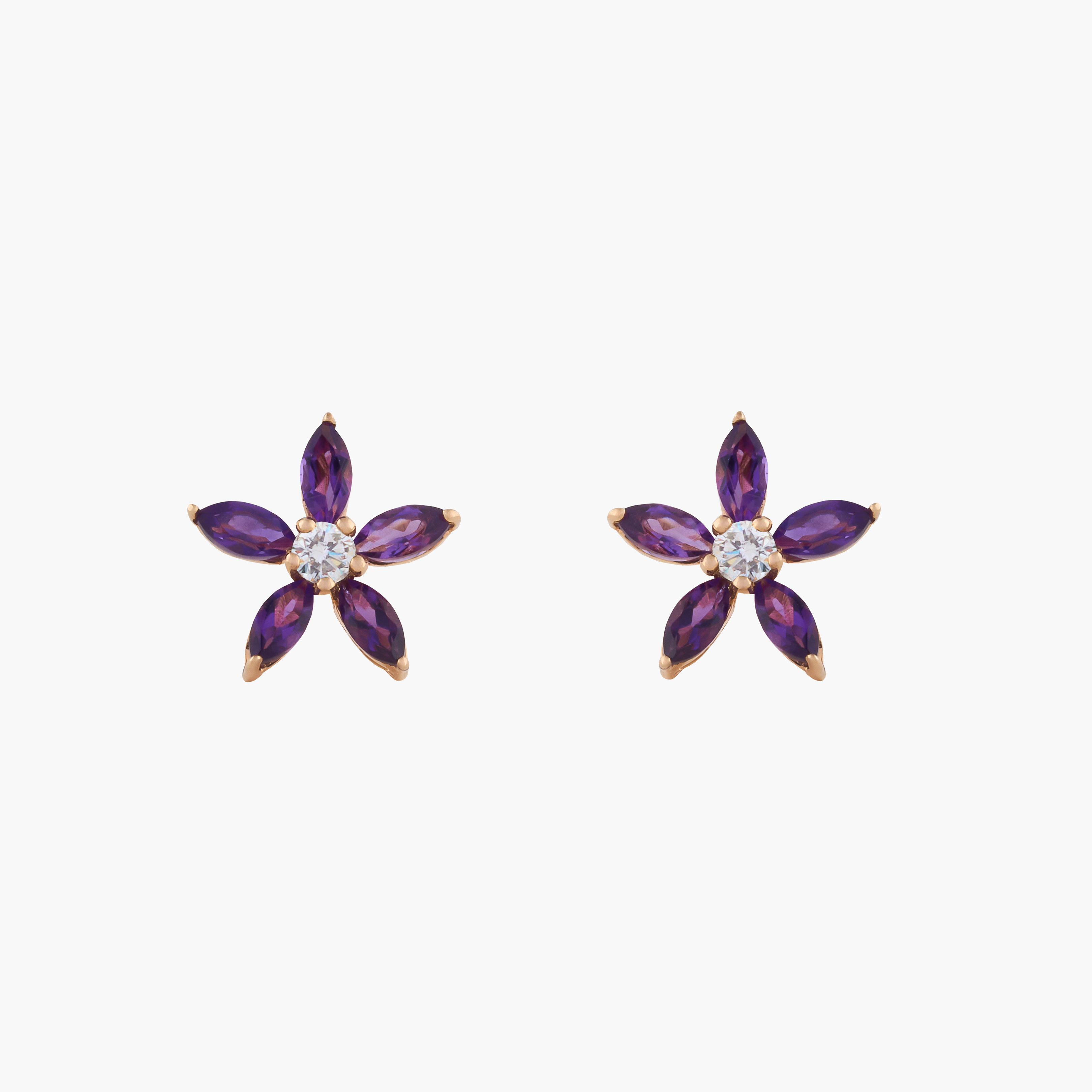 Aros  Amatista En Flor 1