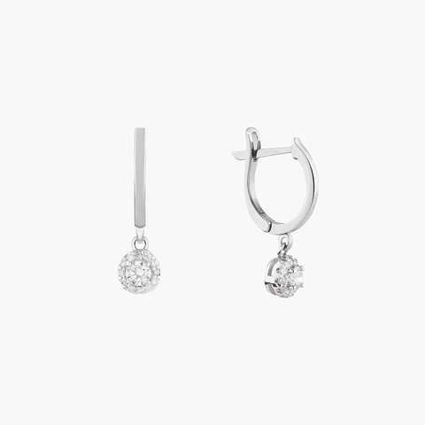 Pendientes Con Diamantes Redondos