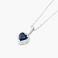 Colgante Zafiro Corazon Con Diamantes - Miniatura 2