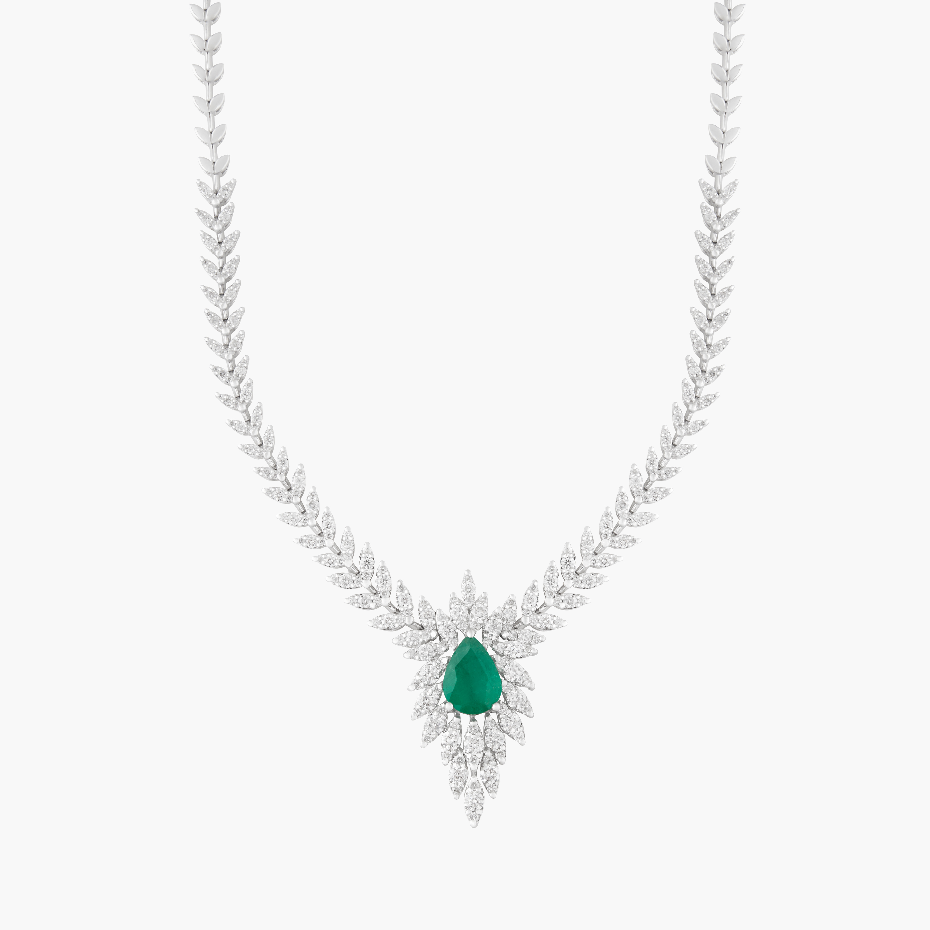 Collar Diamantes Con Esmeralda 1