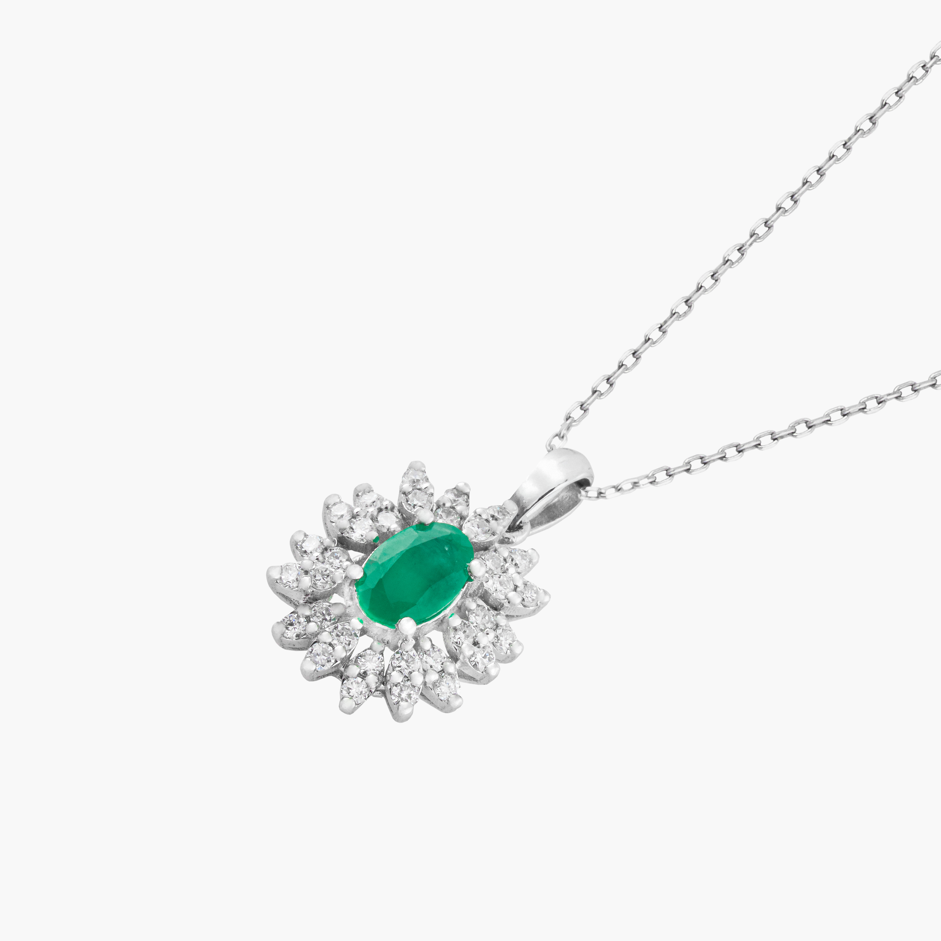 Colgante Esmeralda Con Racimo Diamantes 2