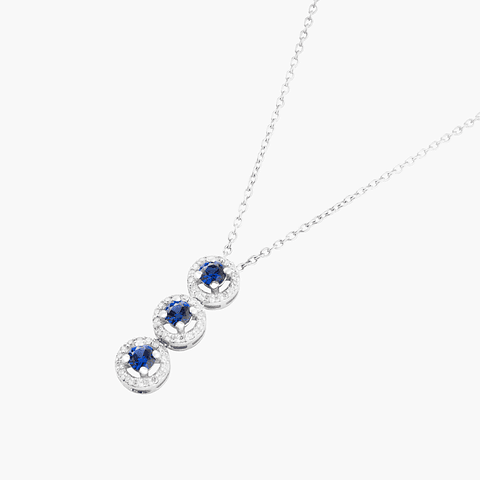 Colgante  Triologia  Zafiros Y Diamantes