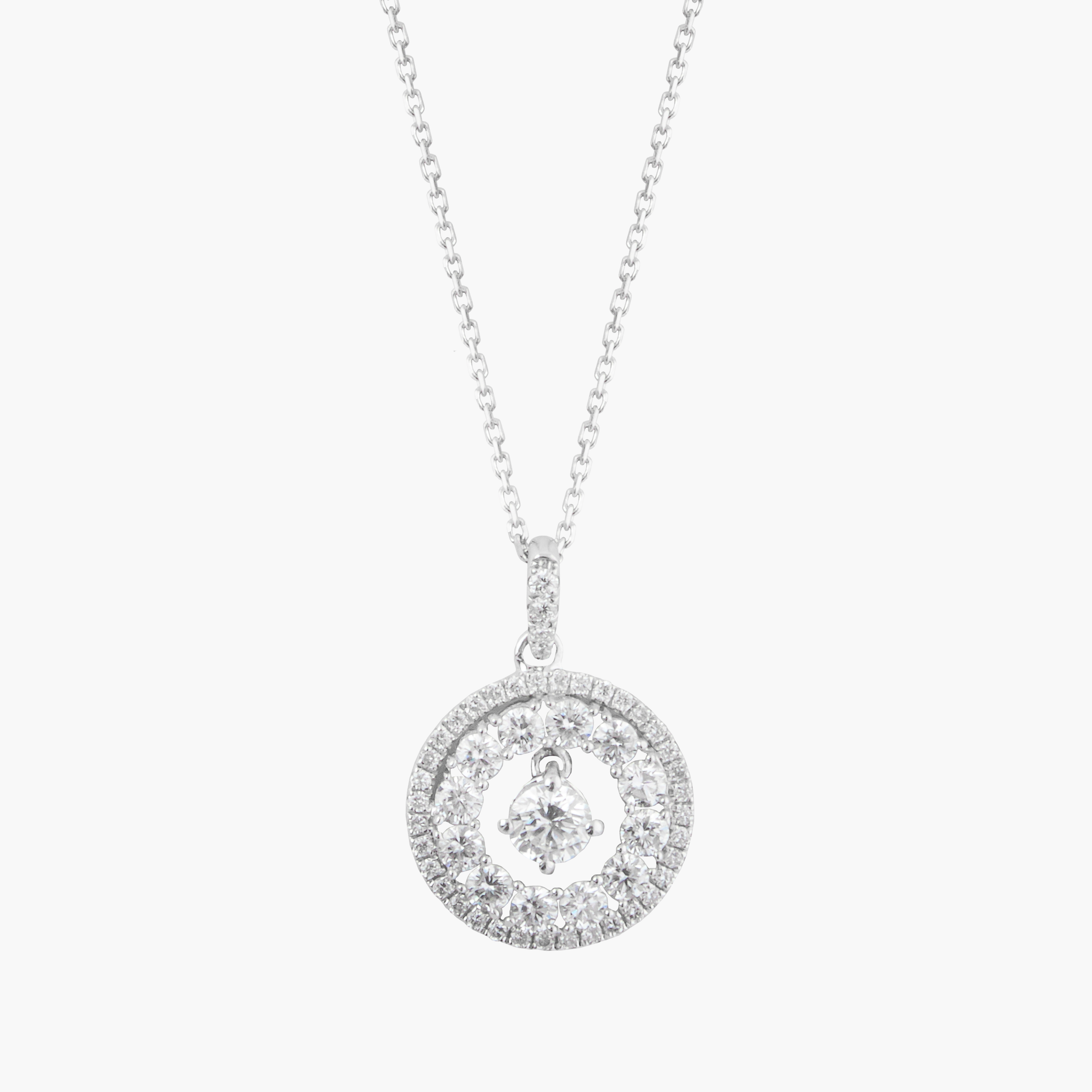 Collar Diamante Solitario Flotante 1