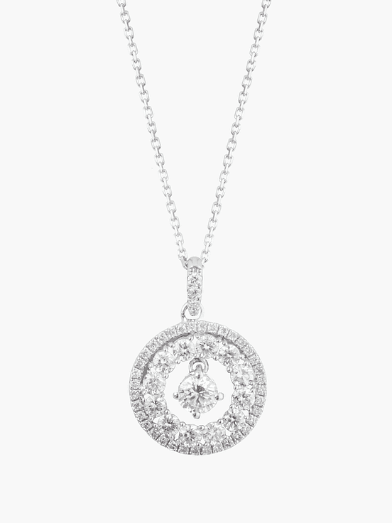 Collar Diamante Solitario Flotante 1