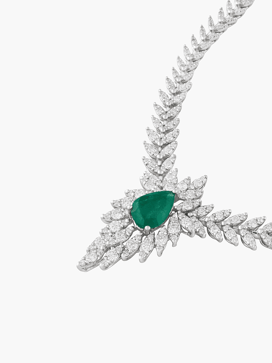 Collar Diamantes Con Esmeralda 2