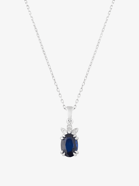 Colgante  Zafiro Solitario Ovalado 1