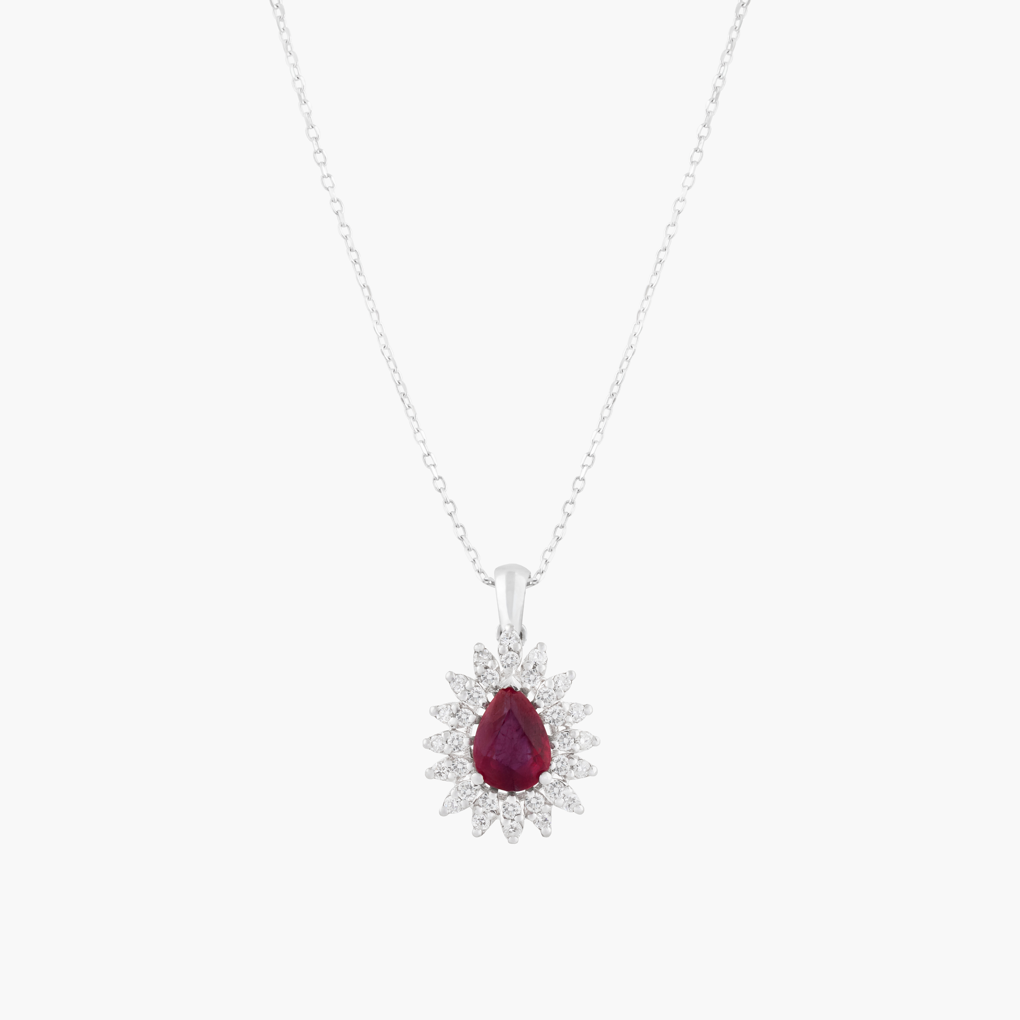 Colgante Rubí Con Racimo Diamantes 1