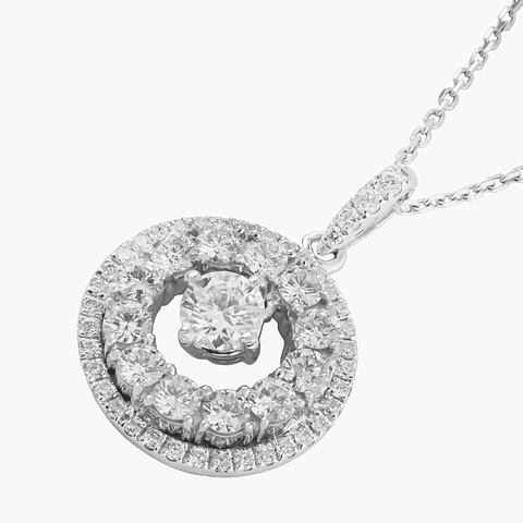 Collar Diamante Solitario Flotante