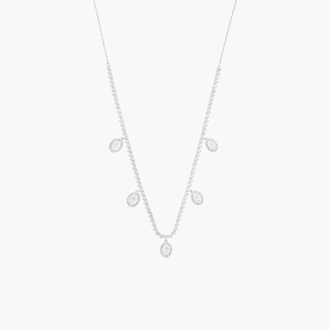 Collar Diamantes Cascada Ovaladas