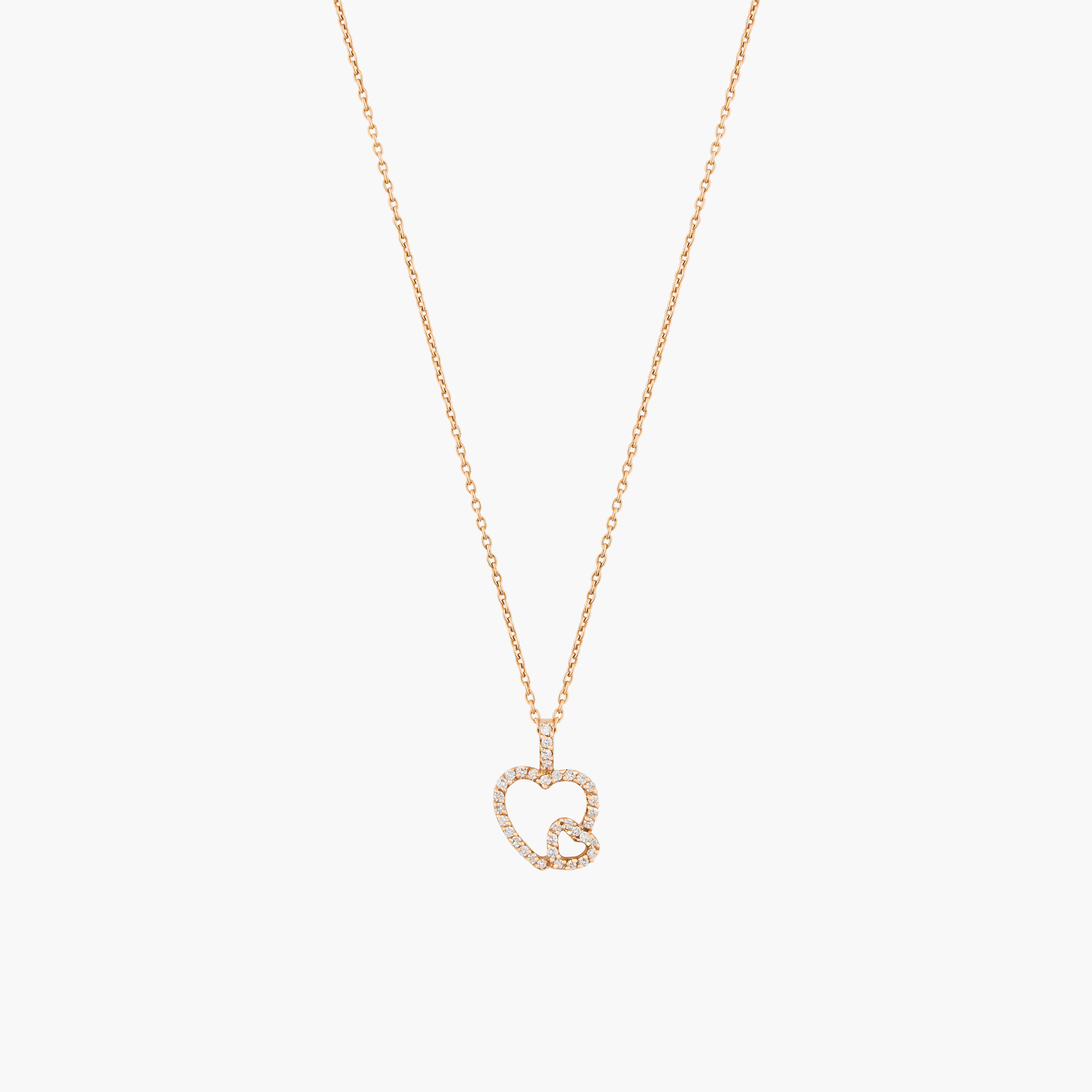 Collar Diamantes 2 Corazones 1