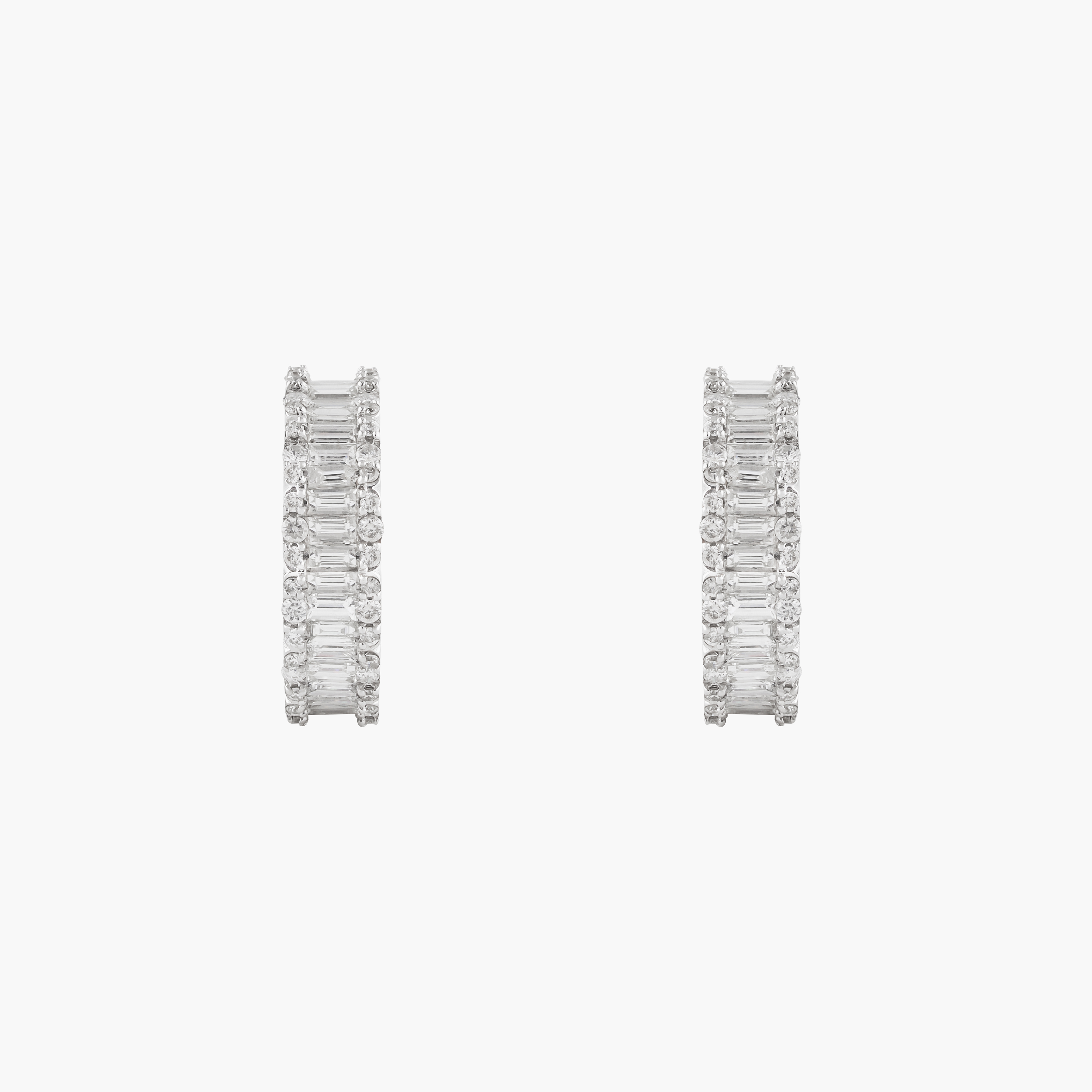 Argollas Diamantes Corte  Baguette 1