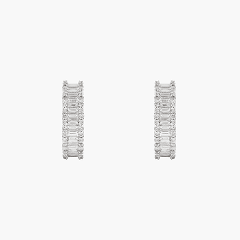 Argollas Diamantes Corte  Baguette