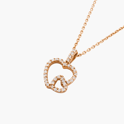 Collar Diamantes 2 Corazones