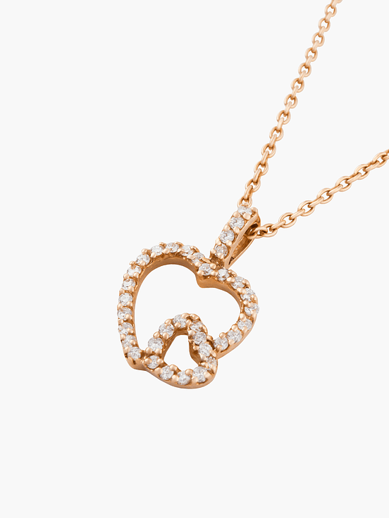 Collar Diamantes 2 Corazones 2