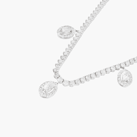 Collar Diamantes Cascada Ovaladas