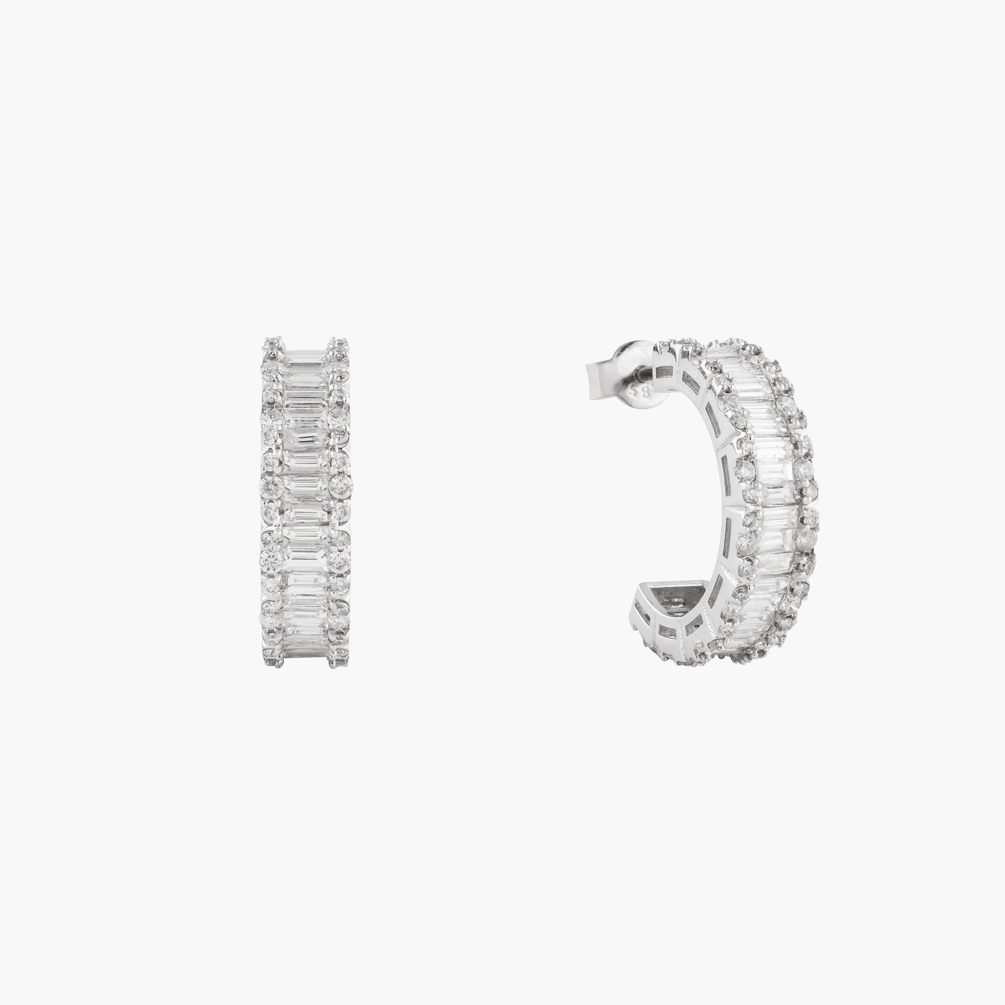 Argollas Diamantes Corte  Baguette 2