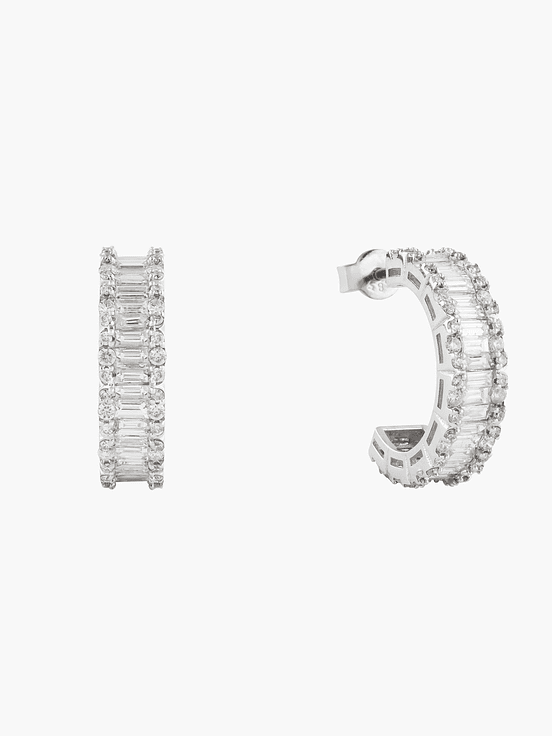Argollas Diamantes Corte  Baguette 2