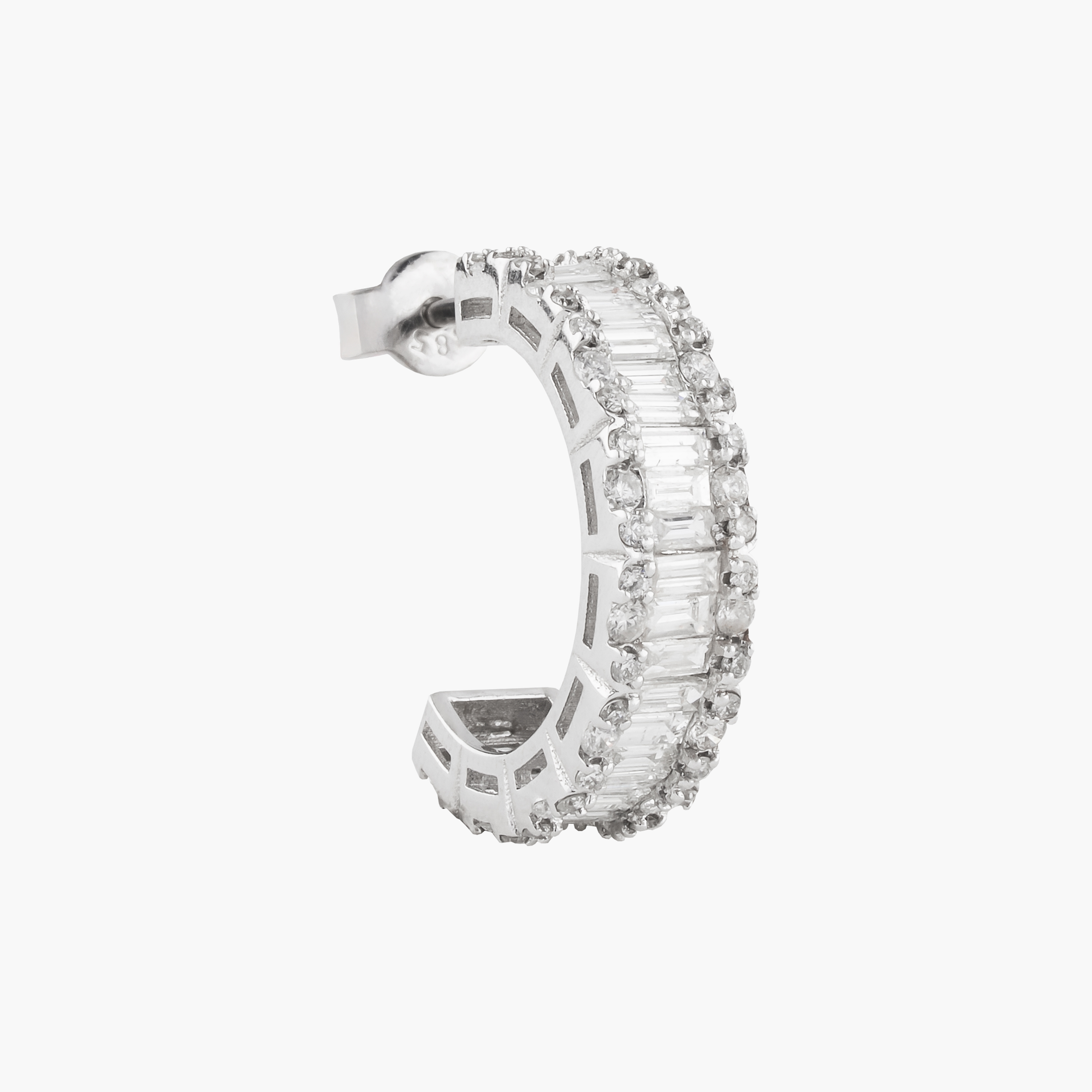 Argollas Diamantes Corte  Baguette 3