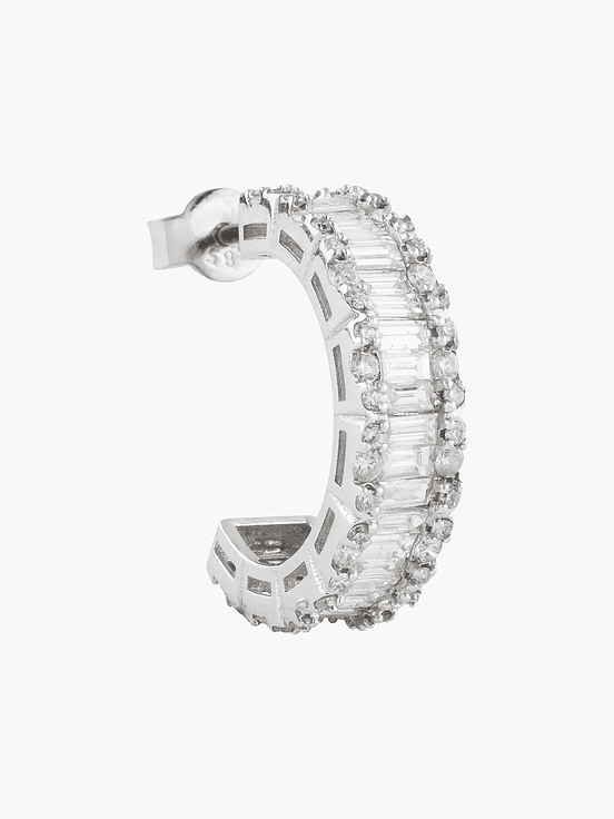 Argollas Diamantes Corte  Baguette 3