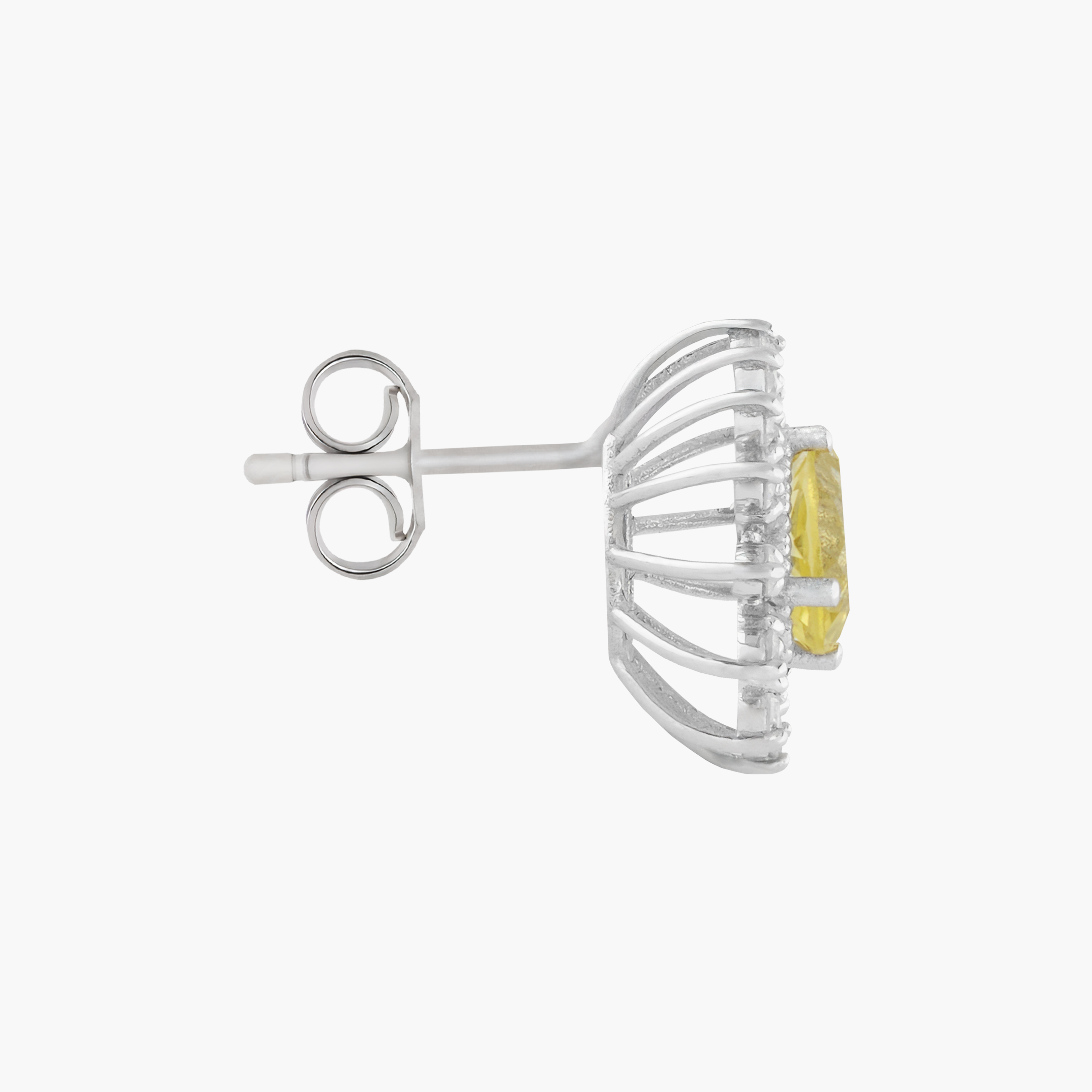 Aros Cuarzo Limón Con Diamantes 3