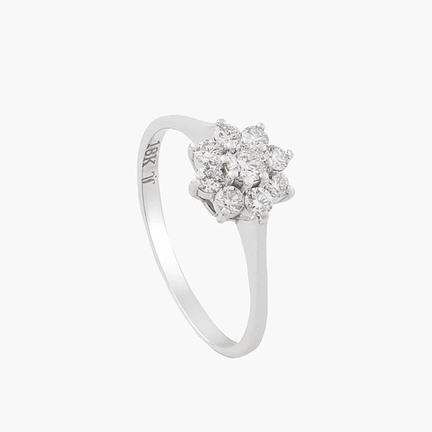 Anillo Diamantes Pavé en Flor