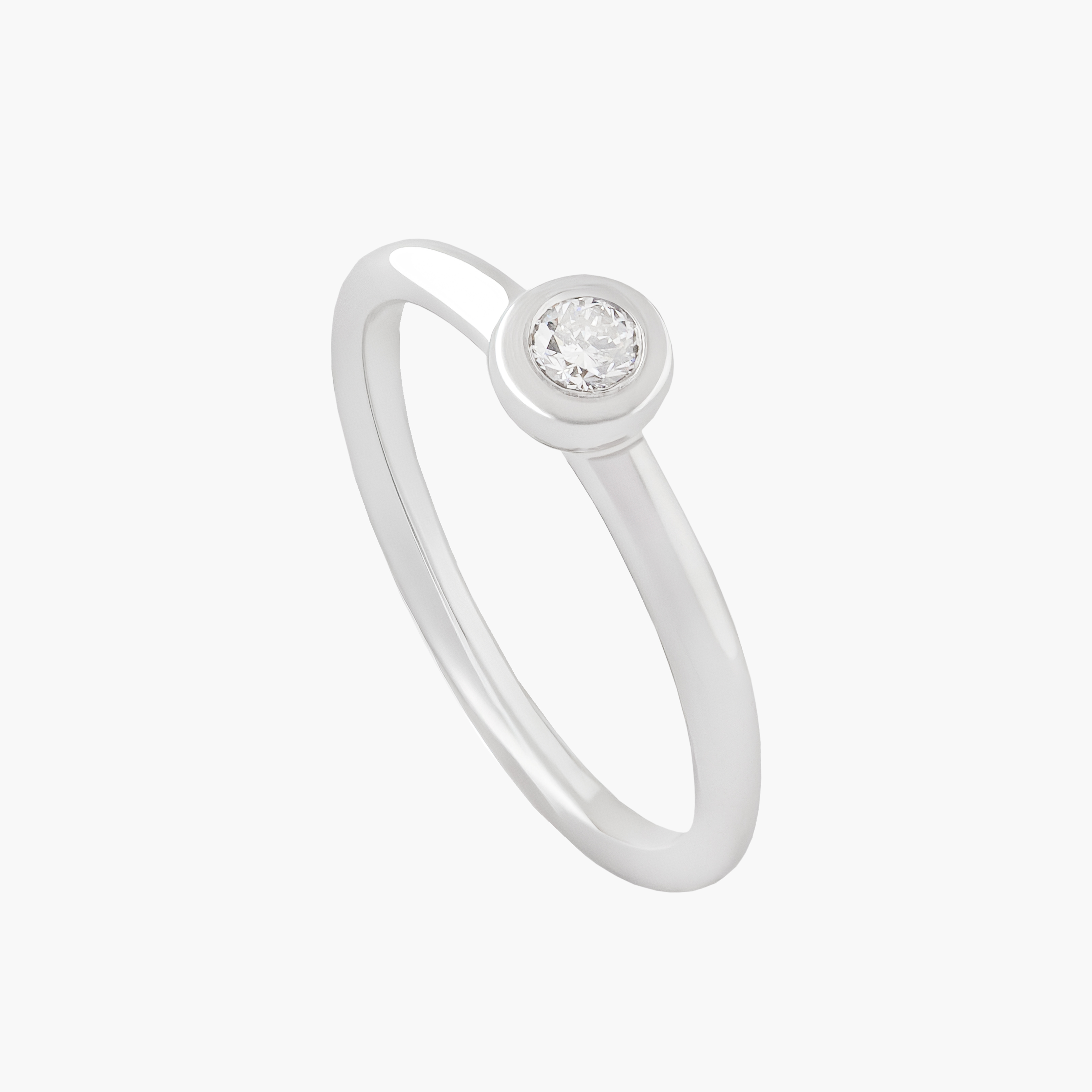 Anillo Diamante Solitario Punto Luz 1