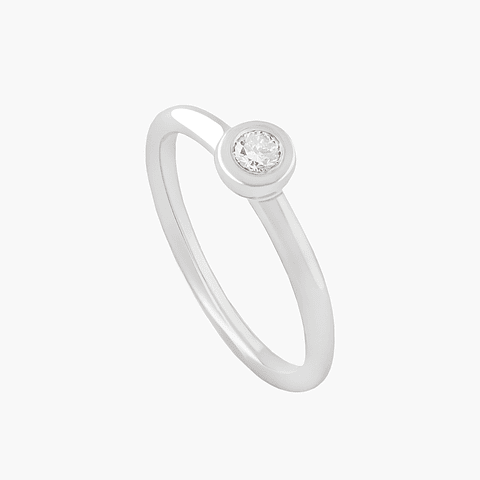 Anillo Diamante Solitario Punto Luz