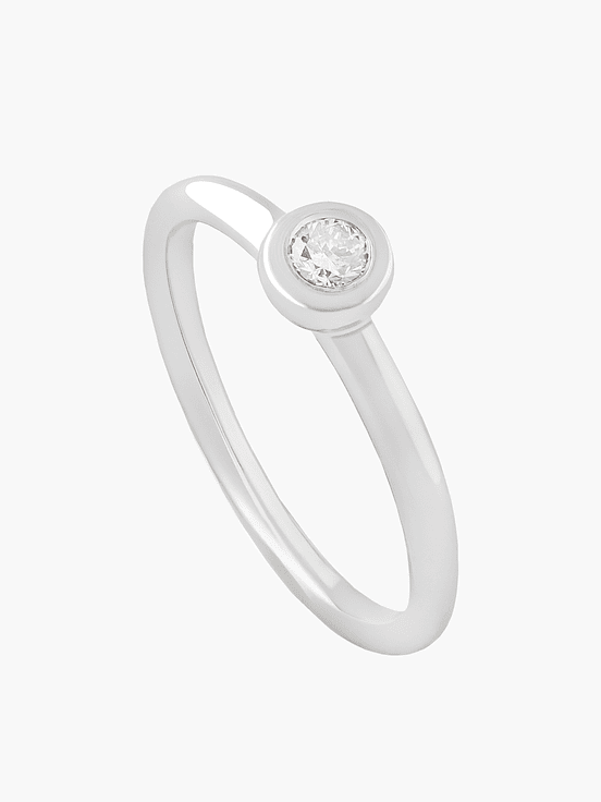 Anillo Diamante Solitario Punto Luz 1