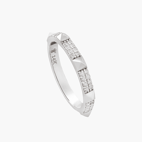 Anillo Diamante Pave Con Piramides