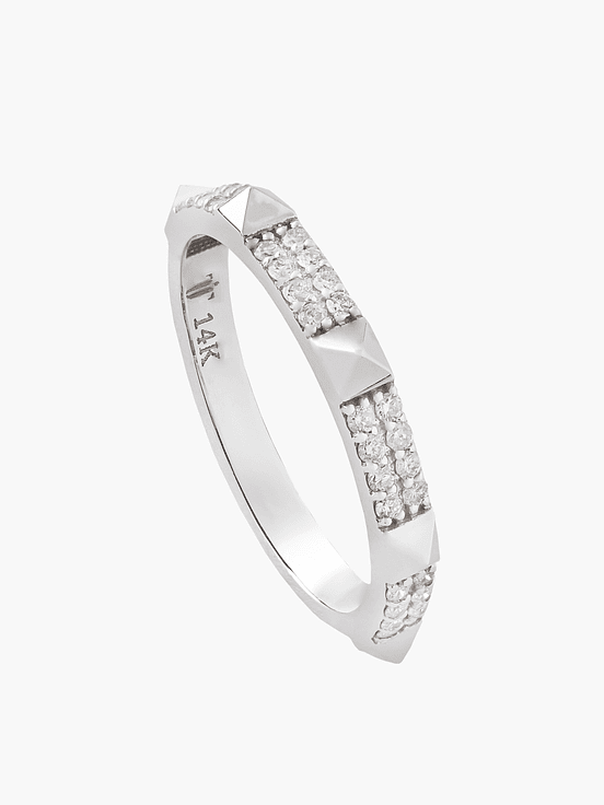 Anillo Diamante Pave Con Piramides 1