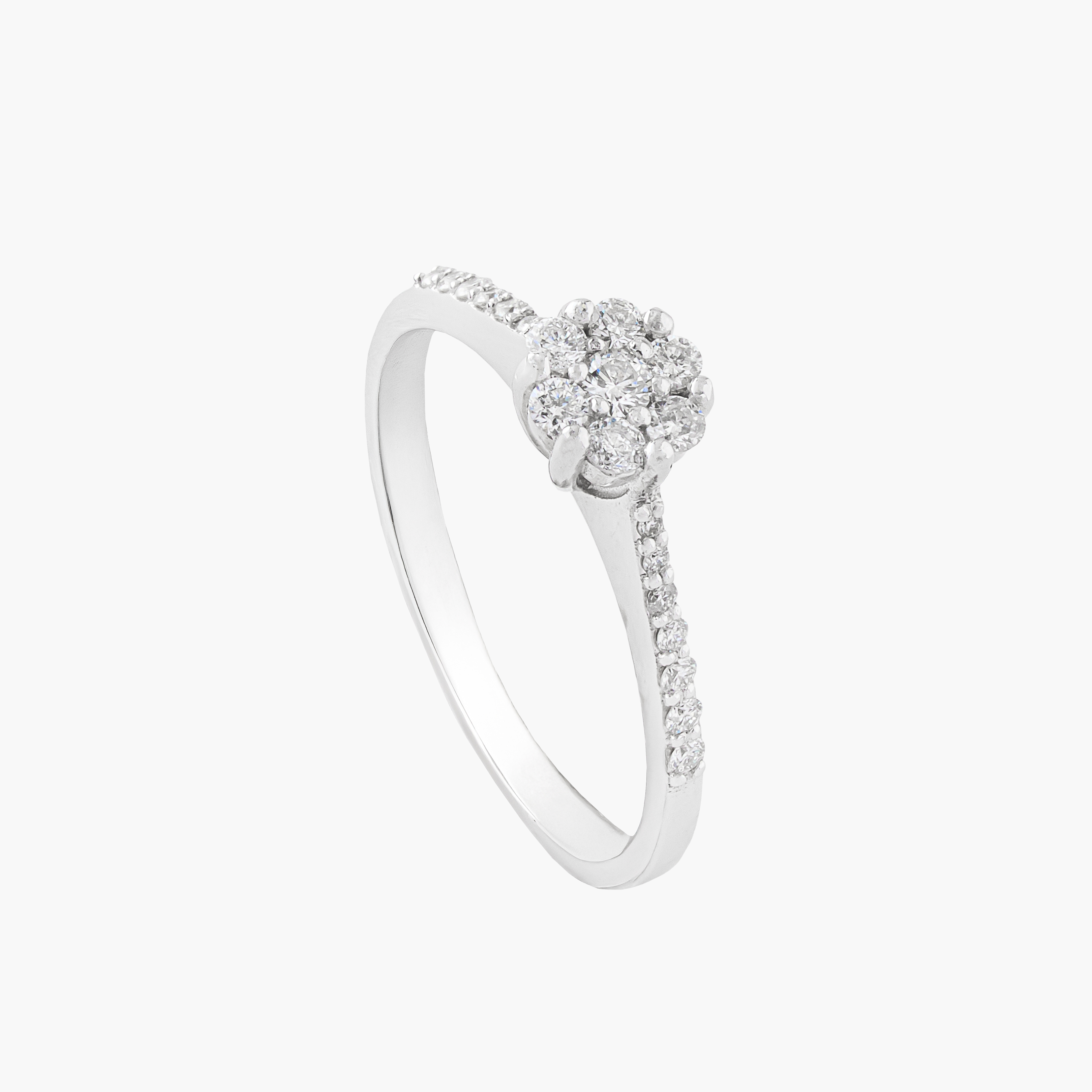 Anillo Diamantes Brillante En Flor 1