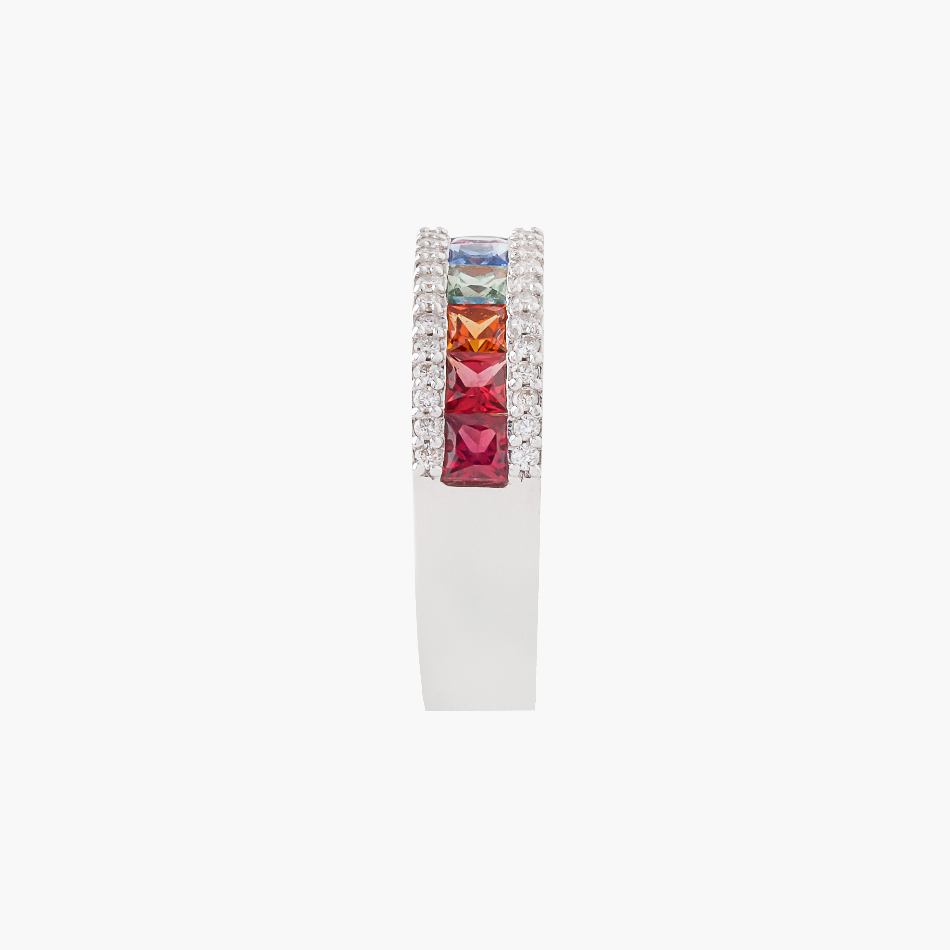 Anillo Arcoiris Zafiros Con Diamantes 2