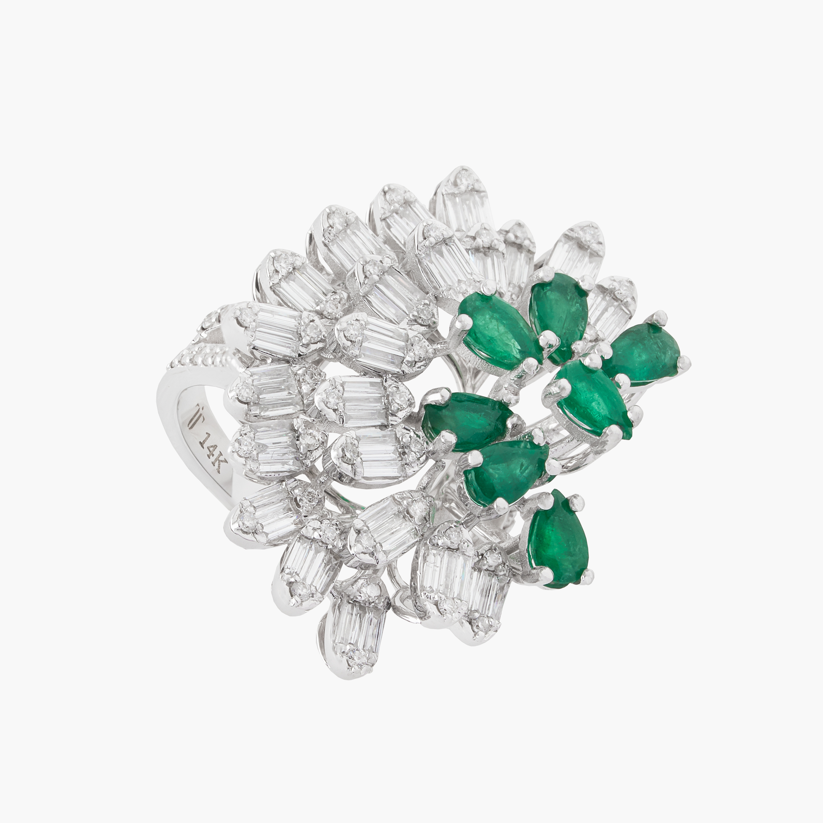 Anillo Diamantes Con Esmeraldas 1