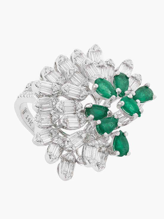 Anillo Diamantes Con Esmeraldas 1