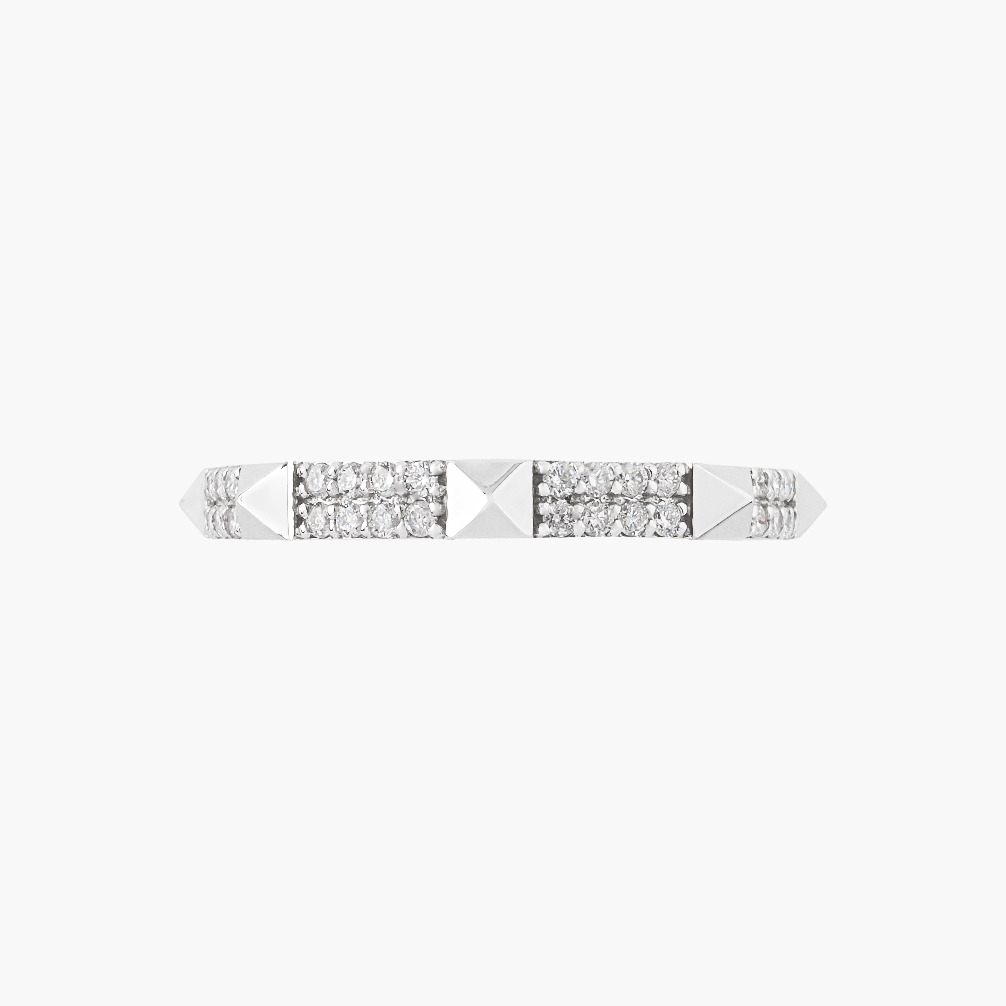 Anillo Diamante Pave Con Piramides 3