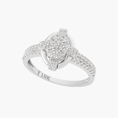 Anillo Diamantes Doble Hilera en Pave