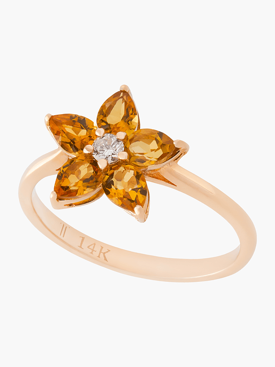 Anillo Citrino Naranjo En Flor 1