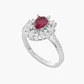 Anillo Rubí Con Racimo Diamantes - Miniatura 1