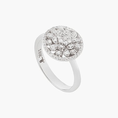 Anillo Diamantes Oro Blanco