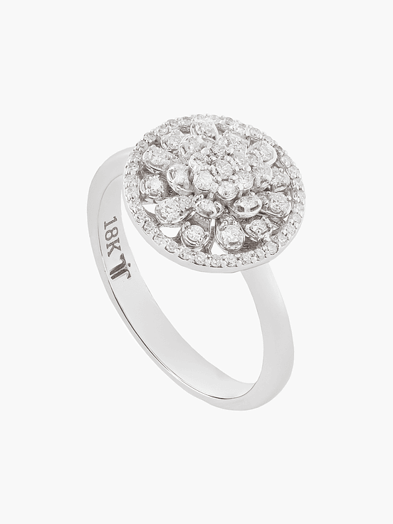 Anillo Diamantes Oro Blanco 1