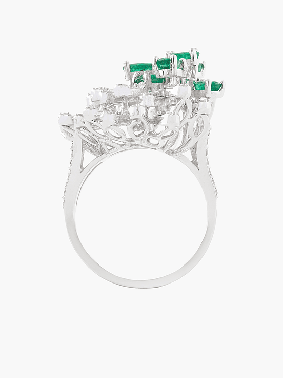 Anillo Diamantes Con Esmeraldas 2