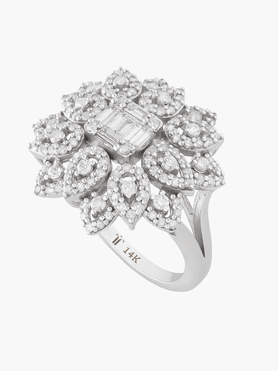 Anillo Floral De Diamantes 1