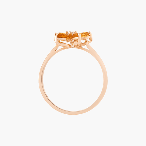 Anillo Citrino Naranjo En Flor
