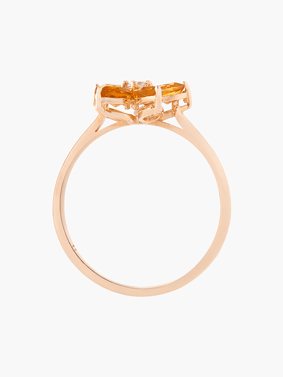 Anillo Citrino Naranjo En Flor 2