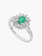 Anillo Esmeralda Con Racimo Diamantes - Miniatura 1