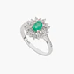 Anillo Esmeralda Con Racimo Diamantes - Miniatura 1