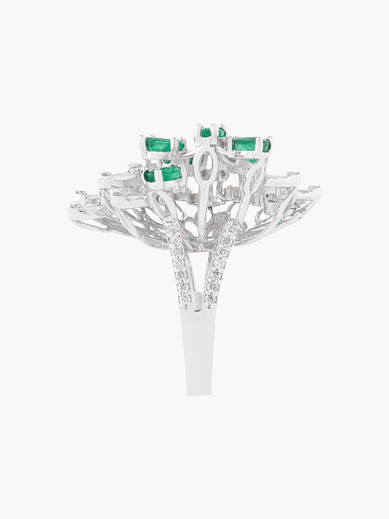 Anillo Diamantes Con Esmeraldas 3