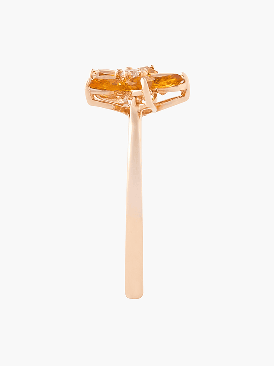 Anillo Citrino Naranjo En Flor 3